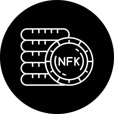 Eritre Nakfa Hattı ters çevrilmiş çember. Web Kullanımı için Vektör İllüstrasyonu