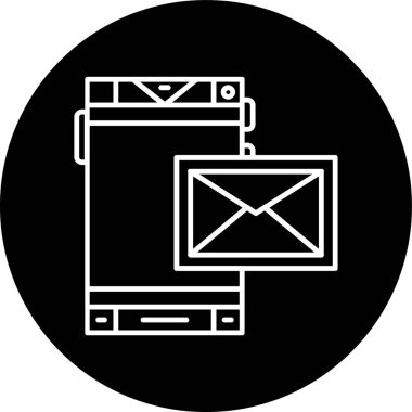 Mobile Line inverted circle. Vector Illustration For Web Use