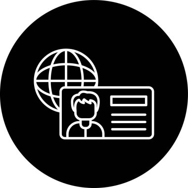 Visa Line inverted circle. Vector Illustration For Web Use