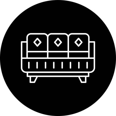 Kanepe ters çevrilmiş daire. Web Kullanımı için Vektör İllüstrasyonu