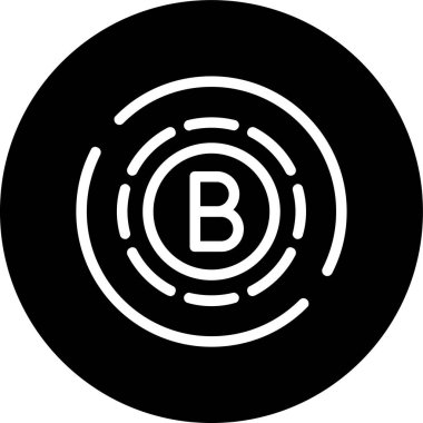 B Line inverted circle. Vector Illustration For Web Use