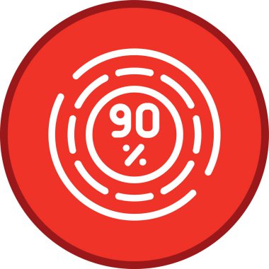 Yüzde-90 çoklu çember. Web Kullanımı için Vektör İllüstrasyonu