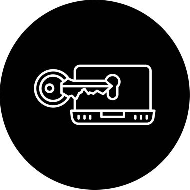 Dizüstü bilgisayarın ters çevrilmiş çemberi. Web Kullanımı için Vektör İllüstrasyonu