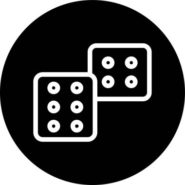 Dice Line inverted circle. Vector Illustration For Web Use