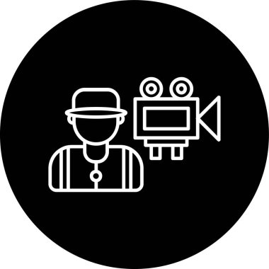 Videograf Hattı ters çevrilmiş daire. Web Kullanımı için Vektör İllüstrasyonu