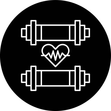 Fitness Hattı ters dönmüş çember. Web Kullanımı için Vektör İllüstrasyonu