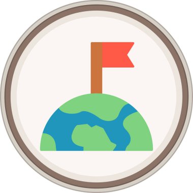 Düz Gezegen çıkartması. Web Kullanımı için Vektör İllüstrasyonu