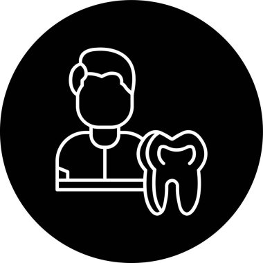 Dentist Line inverted circle. Vector Illustration For Web Use