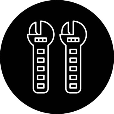 Ayarlanabilir Anahtarlık Çizgisi ters çevrilmiş daire. Web Kullanımı için Vektör İllüstrasyonu