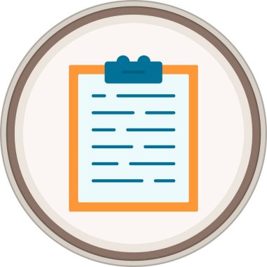 Clipboard Flat sticker. Vector Illustration For Web Use