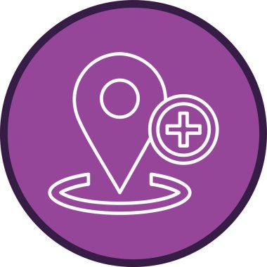 Konum çizgisi çoklu daire. Web Kullanımı için Vektör İllüstrasyonu