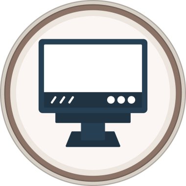 Bilgisayar yassı çıkartması. Web Kullanımı için Vektör İllüstrasyonu