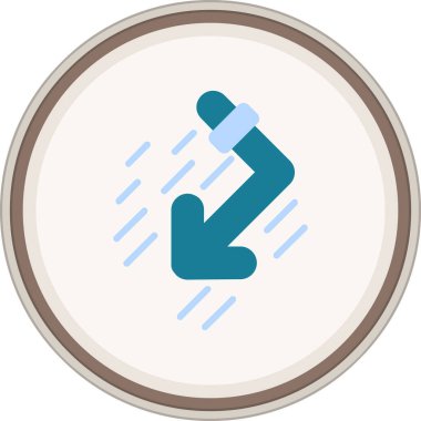 Zigzag Ok Düz çıkartması. Web Kullanımı için Vektör İllüstrasyonu