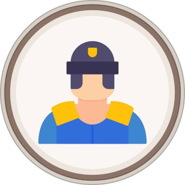 Çevik Kuvvet Polis Flat çıkartması. Web Kullanımı için Vektör İllüstrasyonu