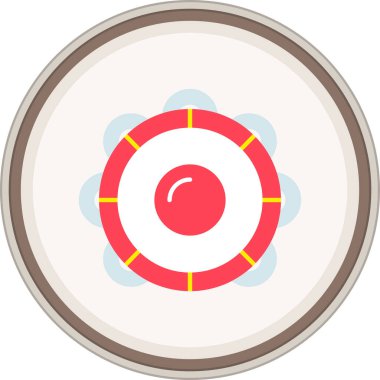 Tef yassı çıkartması. Web Kullanımı için Vektör İllüstrasyonu