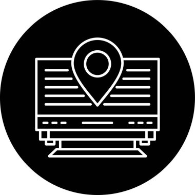 Digital Nomad Line inverted circle. Vector Illustration For Web Use