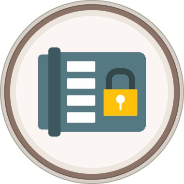 Şifreli Düz etiket. Web Kullanımı için Vektör İllüstrasyonu