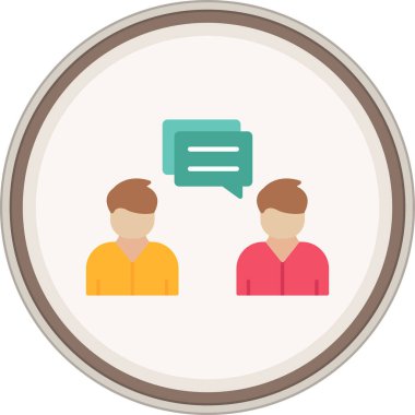 Conversation Flat sticker. Vector Illustration For Web Use