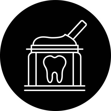 Teeth Gel Line inverted circle. Vector Illustration For Web Use