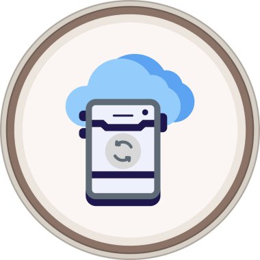 Bulut Senkronizasyonu etiketi. Web Kullanımı için Vektör İllüstrasyonu