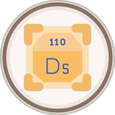Darmstadtium yassı çıkartması. Web Kullanımı için Vektör İllüstrasyonu
