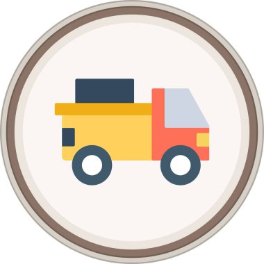 Teslimat kamyonu çıkartması. Web Kullanımı için Vektör İllüstrasyonu