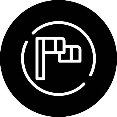 Flag Line inverted circle. Vector Illustration For Web Use