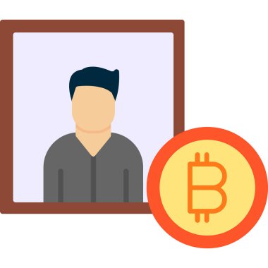 Düz portre çıkartması. Web Kullanımı için Vektör İllüstrasyonu