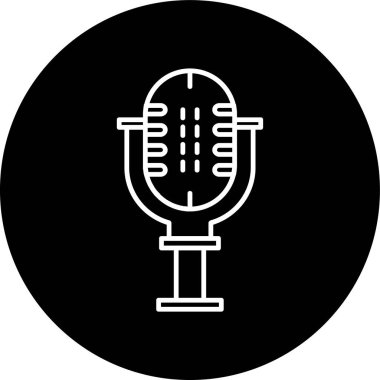 Microphone Line inverted circle. Vector Illustration For Web Use