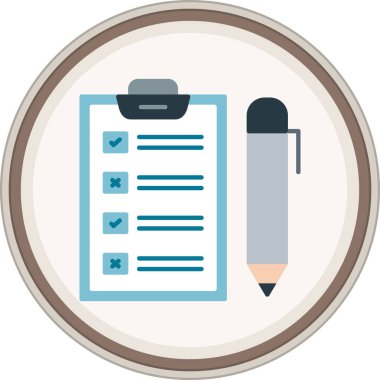 Task List Flat sticker. Vector Illustration For Web Use