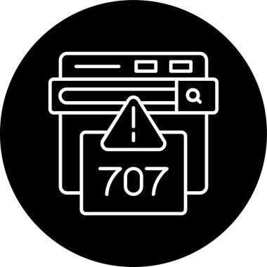 707 Hata Hatası ters çevrilmiş çember. Web Kullanımı için Vektör İllüstrasyonu