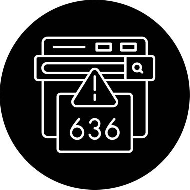 636 Hata Hatası ters çevrilmiş çember. Web Kullanımı için Vektör İllüstrasyonu