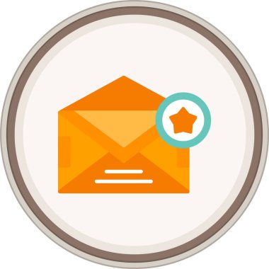 Favori Flat çıkartması. Web Kullanımı için Vektör İllüstrasyonu