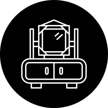 Ayna Hattı ters dönmüş çember. Web Kullanımı için Vektör İllüstrasyonu