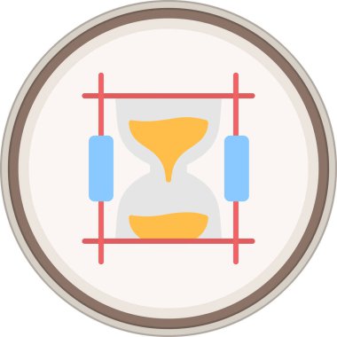 Kum Saati Düz çıkartması. Web Kullanımı için Vektör İllüstrasyonu