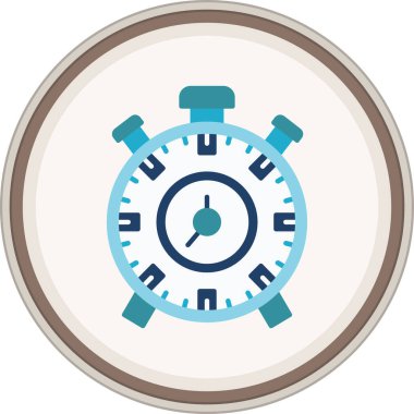 Düz saat çıkartması. Web Kullanımı için Vektör İllüstrasyonu