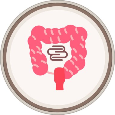 Bağırsak yassı çıkartması. Web Kullanımı için Vektör İllüstrasyonu