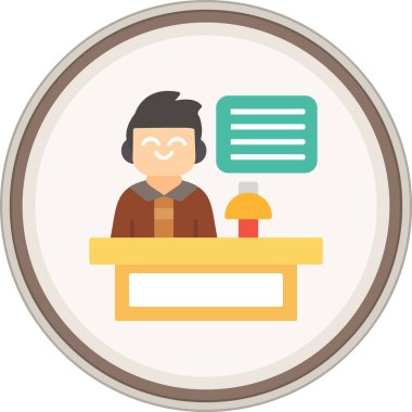 Restaurant Manager Flat sticker. Vector Illustration For Web Use