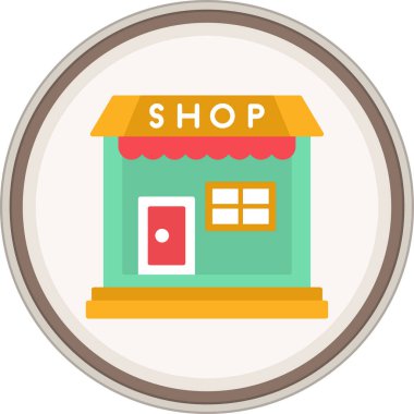 Dükkan etiketi. Web Kullanımı için Vektör İllüstrasyonu