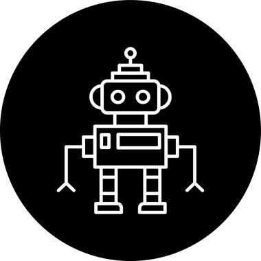 Robot Line inverted circle. Vector Illustration For Web Use