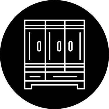 Wardrobe Line inverted circle. Vector Illustration For Web Use