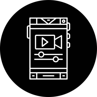 Video Line inverted circle. Vector Illustration For Web Use