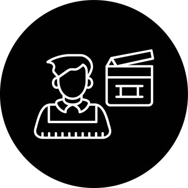 Film Director Line inverted circle. Vector Illustration For Web Use