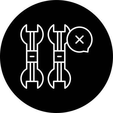 Wrench Line inverted circle. Vector Illustration For Web Use