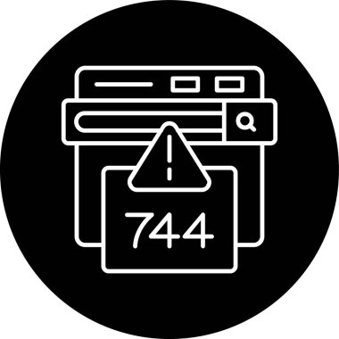 744 Hata Hatası ters çevrilmiş çember. Web Kullanımı için Vektör İllüstrasyonu