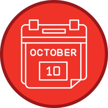 10 Ekim Tarih Hattı çoklu daire. Web Kullanımı için Vektör İllüstrasyonu