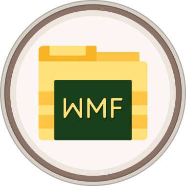 WMF Flat çıkartması. Web Kullanımı için Vektör İllüstrasyonu