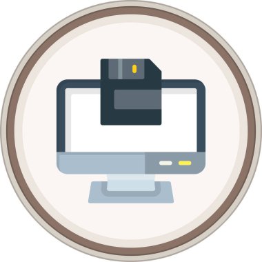 Diskette düz etiket. Web Kullanımı için Vektör İllüstrasyonu