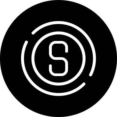 S Line inverted circle. Vector Illustration For Web Use
