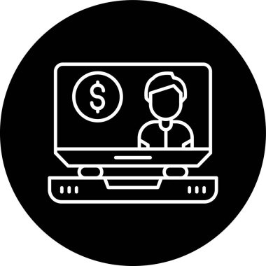 Freelancer Hattı ters çevrilmiş çember. Web Kullanımı için Vektör İllüstrasyonu